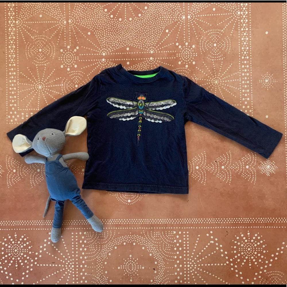 Mini Boden Dragonfly Embroidered T-shirt with 3D wings